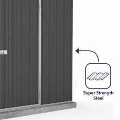 7'5 X 3' Absco Space Saver Pent Metal Shed - Dark Grey (2.26m X 0.78m) -Halls || Lifetime || Keter Sales esdxl20met110 7x3 absco d grey feature5 min