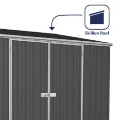 10' X 5' Absco Space Saver Double Door Metal Shed - Dark Grey (3m X 1.52m) -Halls || Lifetime || Keter Sales esdxl20met112 10x5 absco dg feature2 min