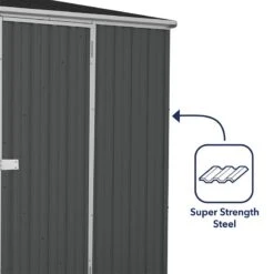 10' X 5' Absco Space Saver Double Door Metal Shed - Dark Grey (3m X 1.52m) -Halls || Lifetime || Keter Sales esdxl20met112 10x5 absco dg feature4 min