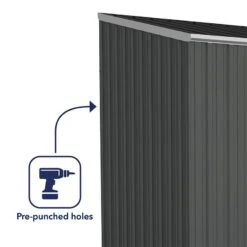 10' X 5' Absco Space Saver Double Door Metal Shed - Dark Grey (3m X 1.52m) -Halls || Lifetime || Keter Sales esdxl20met112 10x5 absco dg feature5 min