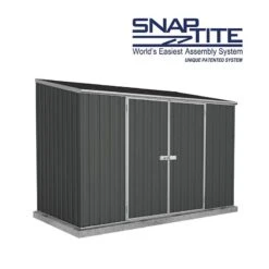 10' X 5' Absco Space Saver Double Door Metal Shed - Dark Grey (3m X 1.52m) -Halls || Lifetime || Keter Sales esdxl20met112 10x5 absco dg feature6 min