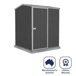 5' X 5' Absco Premier Titanium Reverse Apex Metal Shed - Dark Grey (1.52m X 1.52m) -Halls || Lifetime || Keter Sales esdxl20met114 5x5 titanium dg feature1 min