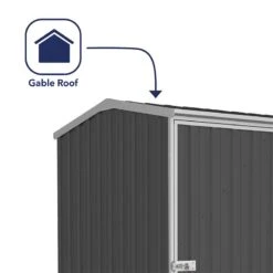 5' X 5' Absco Premier Titanium Reverse Apex Metal Shed - Dark Grey (1.52m X 1.52m) -Halls || Lifetime || Keter Sales esdxl20met114 5x5 titanium dg feature2 min
