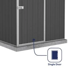 5' X 5' Absco Premier Titanium Reverse Apex Metal Shed - Dark Grey (1.52m X 1.52m) -Halls || Lifetime || Keter Sales esdxl20met114 5x5 titanium dg feature3 min