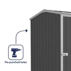 5' X 5' Absco Premier Titanium Reverse Apex Metal Shed - Dark Grey (1.52m X 1.52m) -Halls || Lifetime || Keter Sales esdxl20met114 5x5 titanium dg feature5 min