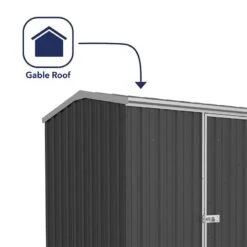 7'5 X 5' Absco Premier Titanium Reverse Apex Metal Shed - Dark Grey (2.26m X 1.52m) -Halls || Lifetime || Keter Sales esdxl20met116 7x5 titanium dg f2 min