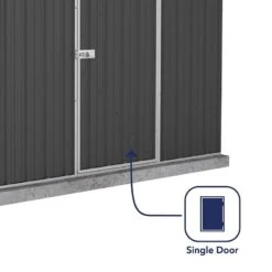 7'5 X 5' Absco Premier Titanium Reverse Apex Metal Shed - Dark Grey (2.26m X 1.52m) -Halls || Lifetime || Keter Sales esdxl20met116 7x5 titanium dg f3 min