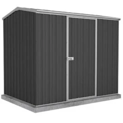 7'5 X 5' Absco Premier Titanium Reverse Apex Metal Shed - Dark Grey (2.26m X 1.52m)