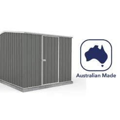 7'5 X 10' Absco Premier Titanium Reverse Apex Metal Shed - Dark Grey (2.26m X 3m) -Halls || Lifetime || Keter Sales esdxl20met119 7x10 titanium dg feature6 min