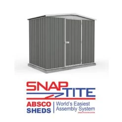 7'5 X 5' Absco Regent Apex Metal Shed - Grey (2.26m X 1.44m) -Halls || Lifetime || Keter Sales esdxl20met121 7x5 regent grey feature1 min