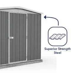 7'5 X 5' Absco Regent Apex Metal Shed - Grey (2.26m X 1.44m) -Halls || Lifetime || Keter Sales esdxl20met121 7x5 regent grey feature5 min