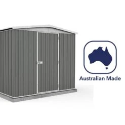 7'5 X 5' Absco Regent Apex Metal Shed - Grey (2.26m X 1.44m) -Halls || Lifetime || Keter Sales esdxl20met121 7x5 regent grey feature6 min