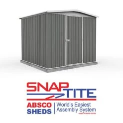 7'5 X 7' Absco Regent Apex Metal Shed - Grey (2.26m X 2.18m) -Halls || Lifetime || Keter Sales esdxl20met122 7x7 regent grey feature1 min