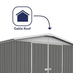 10' X 10' Absco Regent Double Door Metal Shed - Grey (3m X 2.92m) -Halls || Lifetime || Keter Sales esdxl20met125 10x10 regent grey feature2 min