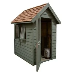 6' X 4' Forest Retreat Green Luxury Shed (1.81m X 1.22m) - Installation Included -Halls || Lifetime || Keter Sales fra46gnin forest retreat 6x4 apex shed green cutout1 min 1