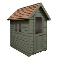 6' X 4' Forest Retreat Green Luxury Shed (1.81m X 1.22m) - Installation Included -Halls || Lifetime || Keter Sales fra46gnin forest retreat 6x4 apex shed green cutout2 min 1
