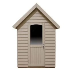 8' X 5' Forest Retreat Cream Luxury Shed (2.41m X 1.5m) - Installation Included -Halls || Lifetime || Keter Sales fra58crin forest retreat 8x5 apex shed cream cutout3 min 1