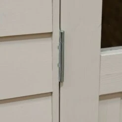 8' X 5' Forest Retreat Cream Luxury Shed (2.41m X 1.5m) - Installation Included -Halls || Lifetime || Keter Sales fra58crin forest retreat 8x5 apex shed cream hinge min