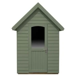 8' X 5' Forest Retreat Green Luxury Shed (2.41m X 1.5m) - Installation Included -Halls || Lifetime || Keter Sales fra58gnin forest retreat 8x5 apex shed green cutout4 min 1
