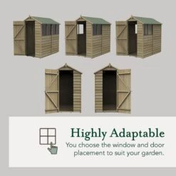 6' X 4' Forest 4Life 25yr Guarantee Overlap Pressure Treated Apex Wooden Shed - 4 Windows (1.89m X 1.34m) -Halls || Lifetime || Keter Sales generic flexible image