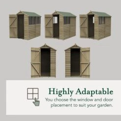 8' X 6' Forest 4Life 25yr Guarantee Overlap Pressure Treated Apex Wooden Shed (2.43m X 1.99m) -Halls || Lifetime || Keter Sales generic flexible image 1