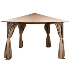 10' X 10' Glendale Venice Mocha Heavy Duty Square Garden Gazebo (3m X 3m)