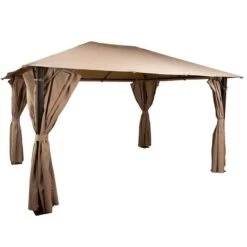 13'x10' (4mx3m) Glendale Venice Mocha Heavy Duty Rectangle Garden Gazebo -Halls || Lifetime || Keter Sales gl1152 4x3m glendale venice mocha rectangle gazebo cutout3 min