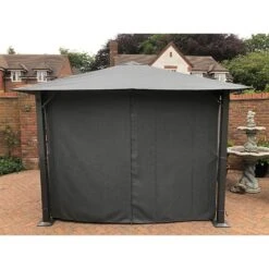 8' X 8' Glendale Highfield Grey Garden Gazebo (2.5m X 2.5m) -Halls || Lifetime || Keter Sales gl1707 8x8 glendale highfield grey garden gazebo insitu2 min