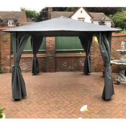 10' X 10' Glendale Highfield Grey Garden Gazebo (3m X 3m)