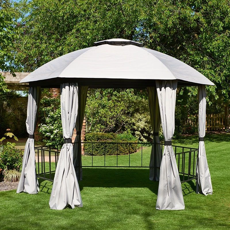 5'9 X 5'9 Glendale Big Hex Hexagonal Grey Garden Gazebo (1.75m X 1.75m) 1 5'9 X 5'9 Glendale Big Hex Hexagonal Grey Garden Gazebo (1.75m X 1.75m)