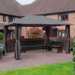 13' X 10' Glendale Highfield Grey Garden Gazebo (4m X 3m)