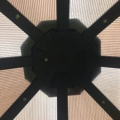 8' X 8' Glendale Peninsula Grey Garden Gazebo (2.5m X 2.5m) -Halls || Lifetime || Keter Sales gl1803 8x8 glendale peninsular grey garden gazebo close up3 min