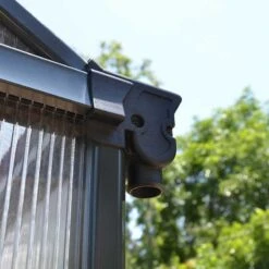 8'x16' Palram Canopia Glory Grey Large Polycarbonate Greenhouse (2.4x4.8m) -Halls || Lifetime || Keter Sales glory gr palram gutter 2