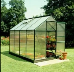 6'4 X 8'6 Green Frame Halls Popular 68 Small Greenhouse (1.93 X 2.57m) -Halls || Lifetime || Keter Sales green popular 86 green base polycarb