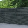 Forest 6' X 6' Contemporary Grey Double Slatted Fence Panel (1.8m X 1.8m)