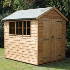 18' X 10' Traditional Heavy Duty Shiplap Apex Wooden Garden Shed (5.5m X 3.05m) -Halls || Lifetime || Keter Sales heavy duty apex sheds insitu1 min 8