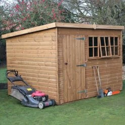 10' X 6' Traditional Heavy Duty Shiplap Pent Wooden Garden Shed (3.05m X 1.83m) 18 10' X 6' Traditional Heavy Duty Shiplap Pent Wooden Garden Shed (3.05m X 1.83m) -Halls || Lifetime || Keter Sales heavy duty pent sheds insitu3 min
