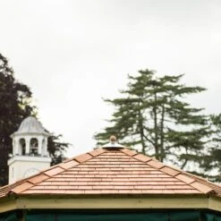 12'x10' (3.6x3.1m) Luxury Wooden Garden Gazebo With New England Cedar Roof - Seats Up To 10 People -Halls || Lifetime || Keter Sales hgg36mnecin new england cedar roof 3