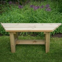 10'x9' (3x2.7m) Luxury Wooden Furnished Garden Gazebo With Thatched Roof - Seats Up To 10 People -Halls || Lifetime || Keter Sales hgg3mctcfin 3m thatched roof furnished cream thatch bench2