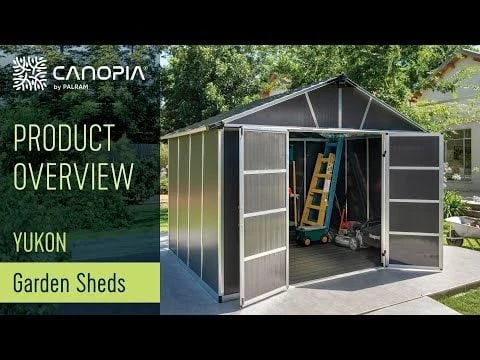11' X 9' Palram Canopia Yukon Dark Grey Skylight Plastic Shed With WPC Floor (3.3m X 2.7m) 2 11' X 9' Palram Canopia Yukon Dark Grey Skylight Plastic Shed With WPC Floor (3.3m X 2.7m) - Image 2
