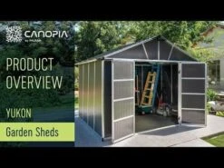 11' X 13.1' Palram Canopia Yukon Dark Grey Skylight Plastic Shed With WPC Floor (3.32m X 3.93m) -Halls || Lifetime || Keter Sales hqdefault 627 3