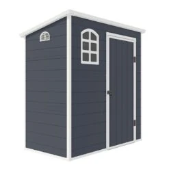 6' X 3' Jasmine Pent Plastic Shed With Foundation Kit (1.92m X 1.09m) -Halls || Lifetime || Keter Sales jasmine63pent 6x3 jasmine pent plastic shed with foundation kit cutout1 min 1