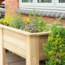 Forest Large Kitchen Garden Planter 6' X 2' (1.8m X 0.7m) -Halls || Lifetime || Keter Sales kgpla18hd large kitchen garden planter 1 8m close up1 min 1