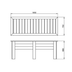 Forest Large Kitchen Garden Planter 6' X 2' (1.8m X 0.7m) -Halls || Lifetime || Keter Sales kgpla18hd large kitchen garden planter 1 8m drawing min 1