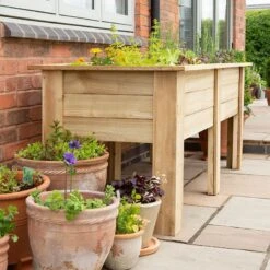 Forest Large Kitchen Garden Planter 6' X 2' (1.8m X 0.7m) -Halls || Lifetime || Keter Sales kgpla18hd large kitchen garden planter 1 8m insitu3 min 1