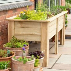 Forest Large Kitchen Garden Planter 6' X 2' (1.8m X 0.7m) -Halls || Lifetime || Keter Sales kgpla18hd large kitchen garden planter 1 8m insitu4 min 1
