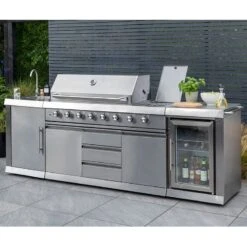 Norfolk Grills Absolute Pro 6 Burner Luxury Gas BBQ Grill + Kitchen -Halls || Lifetime || Keter Sales kitchen 600 absolute pro 6 burner insitu2 min
