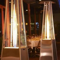 Lifestyle Tahiti Flame II Gas Patio Heater - Silver -Halls || Lifetime || Keter Sales lfs843 lifestyle tahiti flame ii gas patio heater silver close up min