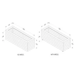 3'11 X 1'4 Forest Linear Long Wooden Garden Planter With Wheels (1.2m X 0.4m) -Halls || Lifetime || Keter Sales linpl120w 4