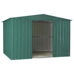 10' X 8' Globel Heritage Green Apex Metal Shed (3.07 X 2.47m) -Halls || Lifetime || Keter Sales lotus hg 10 feet 2 min 1